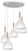 Luster na lanku NOAK WOOD 5xE27/15W/230V biela/buk