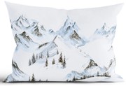 Vianočná bavlnená obliečka na vankúš Renforcé 40 × 60 cm – Hory