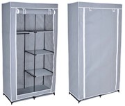 Textilný šatník so 6 policami Mirek - sivý