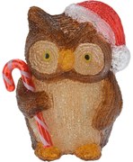 Vianočná LED dekorácia Candy owl, 24 cm