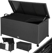 Polyratanový úložný box RICCO, 270L, 117x53x60cm, čierna Casaria