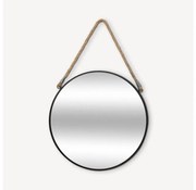 Atmosphera - Nástenné zrkadlo EDEN pr. 38 cm čierna