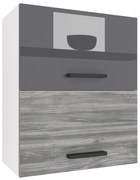 Kuchynská skrinka Belini horná 60 cm šedý lesk / šedý antracit Glamour Wood  INF SGP2-60/1/WT/SGW1/0/B1
