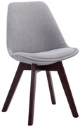 Stolička Borne V2 - látka, drevené nohy orech - Sivá