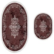 Súprava 2 kusov kúpeľňových predložiek Kingdom bordová