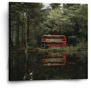 Sablio Obraz Červený poschodový autobus - 50x50 cm