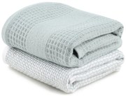 Vaflové uteráky v mentolovej a sivej farbe v súprave 2 ks 40x60 cm Betty – Foutastic