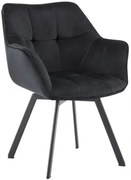 Jedálenská stolička Jordi zamat - čierna