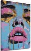 Obraz Neon Lips na plátne | Maľovaná štruktúra