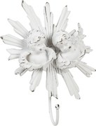 Biely antik nástenný háčik s anjelikmi - 15*5*23 cm