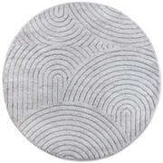 ELLE Decoration, Kusový koberec New York 106205 Light Grey kruh, 200x200 (priemer) kruh, šedá, obývacia izba