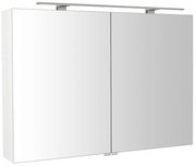 Sapho Sapho, RIWA galérka s LED osvetlením, 101x70x17cm, biela lesk, RIW100-0030