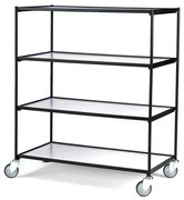 Policový manipulačný vozík LINER, 4 police, 1250x640 mm