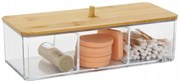 Úložný box s bambusovým vekom, 3 priehradky, WHITNEY