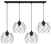 Závesné svietidlo Stella, 4x chrómové drôtené tienidlo