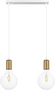Luster na lanku MIROS 2xE27/60W/230V biela/zlatá