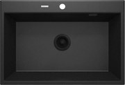 Deante Eridan, granitový drez na dosku 700x520x210 mm, 3,5" + priestorovo úsporný sifón, 1-komorový, grafitová metalíza, DEA-ZQE_G103