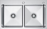 Erga HD, 2-komorový oceľový drez 780x480x215 mm, brúsená oceľ, ERG-MLS-LEX7848