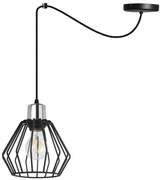 Závesné svietidlo Nuvola Spider 4, 1x čierne drôtené tienidlo, ch