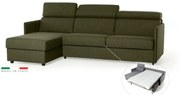 Rohová rozkladacia sedacia súprava na každodenné spanie TAVOLA MINI, zelená (penelope 10)