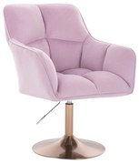 LuxuryForm DESIGN Kreslo AMALFI VELUR na zlatom tanieri - levanduľa