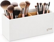 5Five® Biely organizér, stojan so 4 priehradkami na stojace predmety, SELENA WHITE