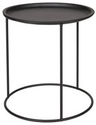 Čierny odkladací stolík WOOOD Ivar, ø 40 cm