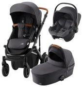 Set kočík Smile 4 + hlboká vanička + autosedačka Baby-Safe Core, Midnight Grey