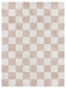 Svetloružovo-krémový prateľný ručne tkaný bavlnený koberec 120x160 cm Kitchen Tiles Rose – Lorena Canals