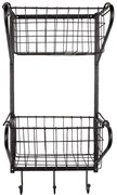 Nástenný kovový vešiak s košíkmi Bettie - 31*22*63 cm