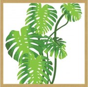 Obraz v ráme Zelené listy, 40x40 cm%