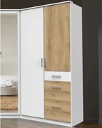 Šatníková skriňa bez zrkadla Click, 91 cm, biela/doskový dub%