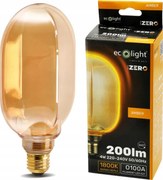ECOLIGHT Dekoratívna LED žiarovka E27 4W 200lm O100 Amber Retro - rada ZERO