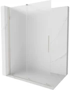Mexen Velar, sprchová zástena s posuvnými dverami Walk-in 130 x 200 cm, 8mm sklo námraza, brúsená oceľ, 871-130-000-33-97