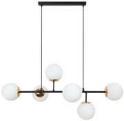Závesne svietidlo Florence 1, 6x biele sklenené tienidlo, B/G