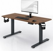 Elektrický stôl s reguláciou výšky ergonomický antracitový/orech,1400x700 mm: ARIA