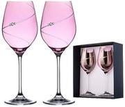 Diamante Silhouette Pink poháre na víno 360 ml 2 ks