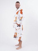 Mikroplyšový župan Ema - Líšky 02 veľkosť L