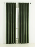 Zamatové zatemňovacie závesy Cesar tmavo zelené - 140 x 160 cm (2ks) - riasiaca stuha
