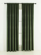 Zamatové zatemňovacie závesy Cesar tmavo zelené - 140 x 180 cm (2ks) - riasiaca stuha