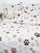 Bavlnené obliečky Renforcé – Psie labky biele