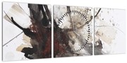 Obraz abstraktné maľby (s hodinami) (90x30 cm)