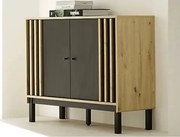 Úložná skrinka Volano, dub artisan/černá%