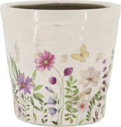 Béžový antik keramický obal kvetináč s kvetmi Avignon L - Ø 21*19 cm