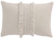 Krémový bavlnený vankúš so strapcami Fransen white off - 42*5*31cm