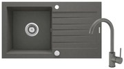 Deante ZQZVT113 Kuchynský drez ZORBA 76x44 cm + granitová batéria antracit