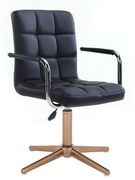 LuxuryForm DESIGN Stolička VERONA na zlatom kríži - čierna