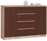Komoda Keanu IV (dub sonoma + wenge). Akcia -17%. Vlastná spoľahlivá doprava až k Vám domov. 1069403