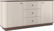 Komoda so zásuvkami Vesper 160 cm - kašmír / orech / čierne úchytky