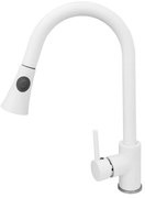 Gamma Taru, vysoká drezová batéria s výsuvným výtokom, biela, GMA-BT-WH